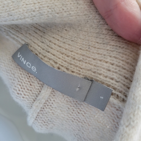 Vince Women's Small Beige Duster Cardigan Sweater Cashmere Wool Blend Pockets - Picture 7 of 12